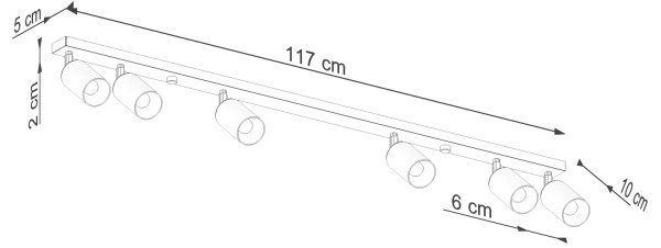 Sollux SL.1372 - Спот WINX 6xGU10/10W/230V черен/хром
