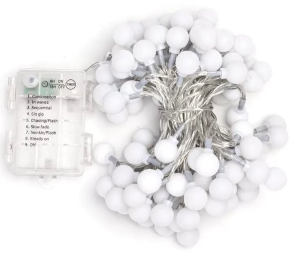 Aigostar - външна LED гирлянда 100xLED/3xAA/8 функции 10,3 m IP44 топло бяло