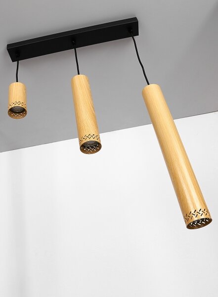 Висящ полилей TUBO 3xGU10/25W/230V дървен