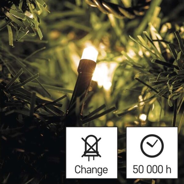 LED външна гирлянда 80xLED/3xAA 6,1m IP44 топло бяла