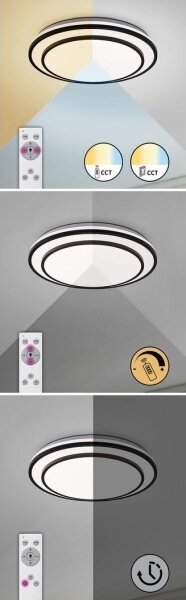 Rabalux 2130 - LED димируемо таванно осветително тяло LUPITA LED/40W/230V черно + дистанционно управление