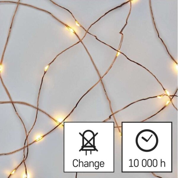 LED външна гирлянда 40xLED/9m IP44 топло бяло
