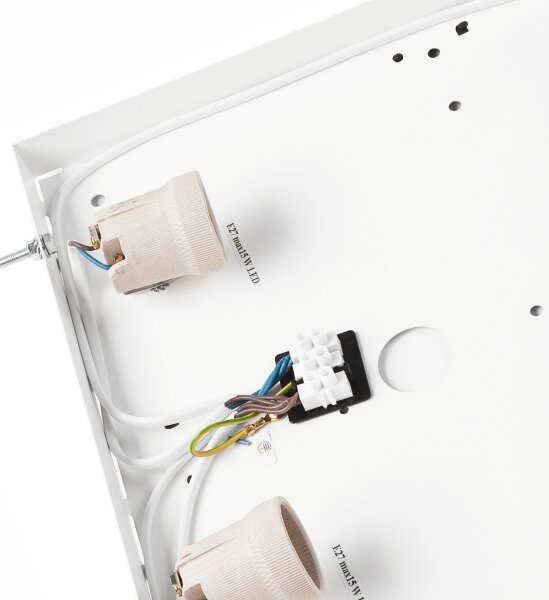 Плафон OAK SQUARE 4xE27/15W/230V 39x39 см дъб/черен