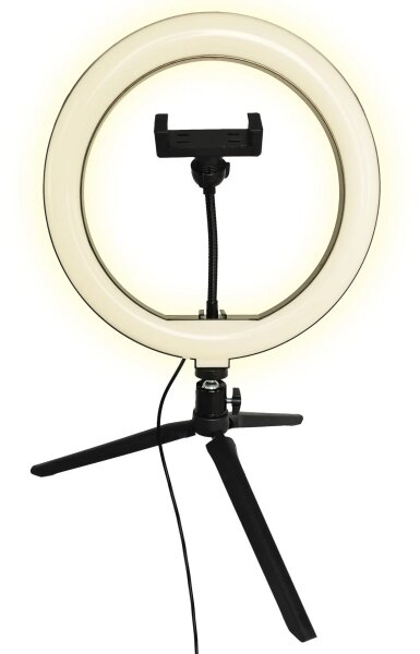 LED регулируема лампа с трипод и държач за влогинг LED/10W/5V 2700-6500K