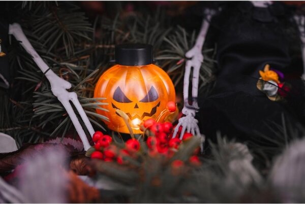 Retlux - К-кт 6x LED Декорация HALLOWEEN LED/1xCR2032/топло бял тикви