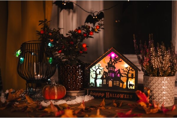 Retlux - LED декорация HALLOWEEN LED/2xAA/мултицветен страшен дом