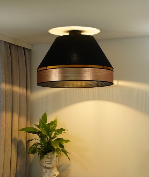 Duolla - Полилей за повърхностен монтаж COPPER SHINY 1xE27/15W/230V Ø 60 см черен/меден