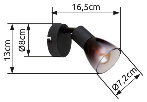 Globo 54312-1 - Спот аплик SATELLA 1xE14/25W/230V черен