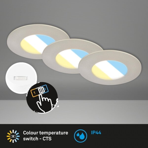 Briloner 7598032 -К-кт 3x LED Лампа за вграждане в баня LED/4,9W/230V IP44 хром