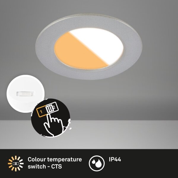 Brilo - К-кт 3x LED Лампа за вграждане в баня LED/4W/230V IP44 сребрист