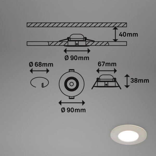 Briloner 7598032 -К-кт 3x LED Лампа за вграждане в баня LED/4,9W/230V IP44 хром