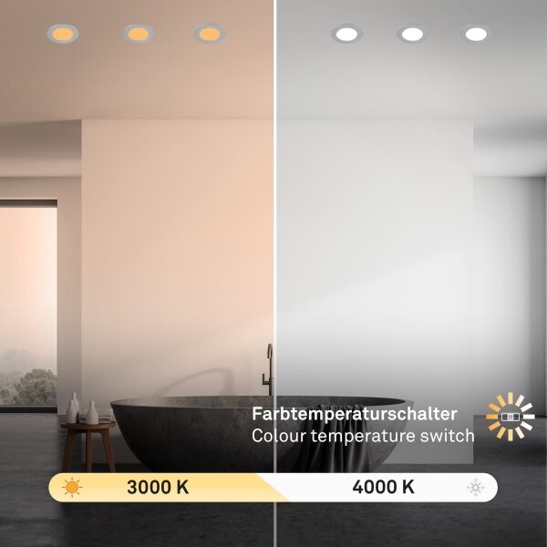 Brilo - К-кт 3x LED Лампа за вграждане в баня LED/4W/230V IP44 сребрист