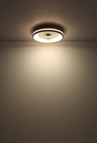 Globo 03650 - LED Плафониера с вентилатор GATIAN LED/30W/230V кафяв + д.у