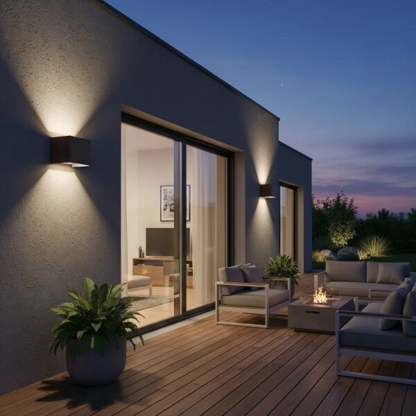Ideal Lux - LED Екстериорен аплик ATOM LED/12W/230V IP54 кафяв