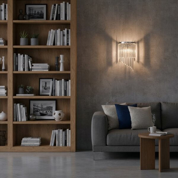 Ideal Lux - Кристален аплик CARLTON 3xE14/40W/230V лъскав хром
