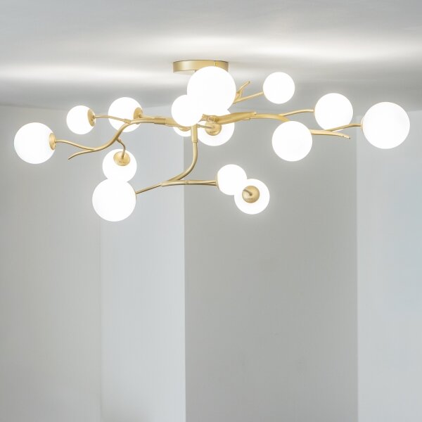 Brilagi - LED Полилей за повърхностен монтаж MISTEL 15xG9/3W/230V златист/бял