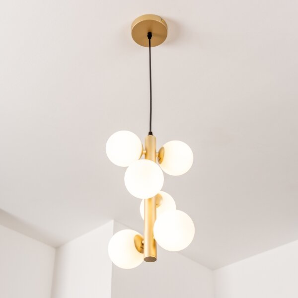 Brilagi - LED Пендел MILLA 6xG9/3W/230V златист/бял