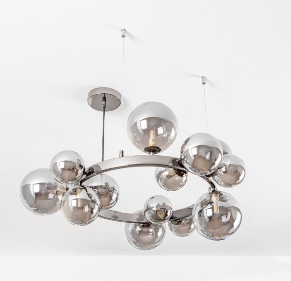 Brilagi - LED полилей на кабел MILLA 15xG9/3W/230V черен хром/опушено