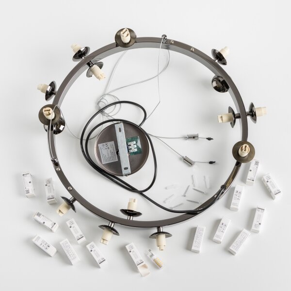 Brilagi - LED полилей на кабел MILLA 15xG9/3W/230V черен хром/златист