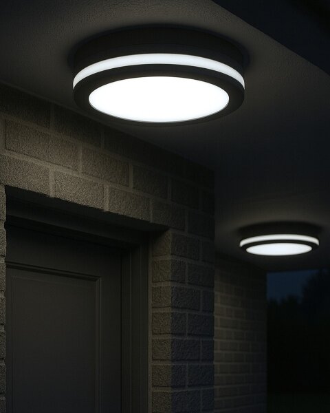 LED таванно осветително тяло с датчик за движение LED/20W/230V 3000/4000/6500K IP54 антрацит
