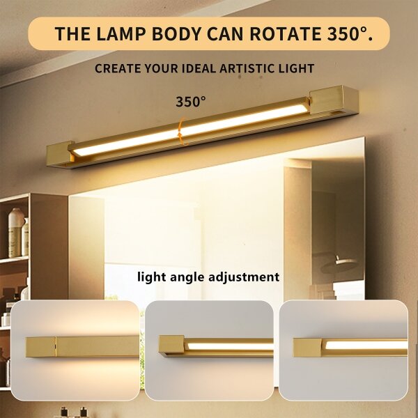Brilagi-LED Огледално осветление за баня AQUA LINE LED/18W/230V 60 cm IP44 златисто