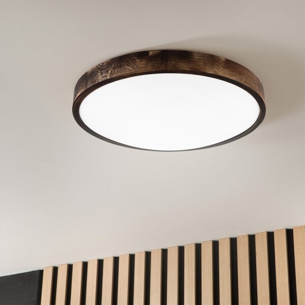 Brilagi - LED таванно осветително тяло CARVALHO SLIM SMOKEY LED/36W/230V дъб, диаметър 47,5 см