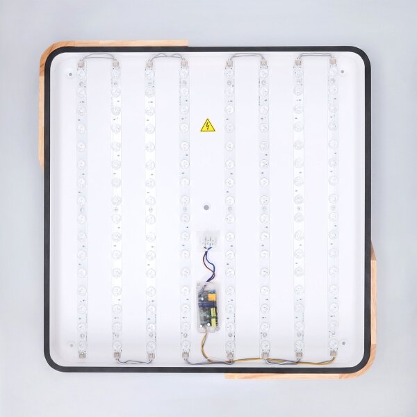 Brilagi - димируемо LED осветително тяло PILANA LED/60W/230V дъб/черно 56x56 cm + дистанционно управление