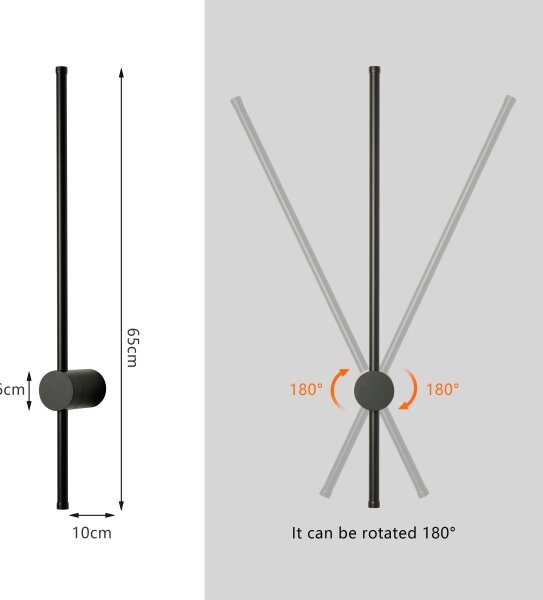 Brilagi - LED външно стенно осветително тяло AURA LED/12W/230V 3000K IP54 черно