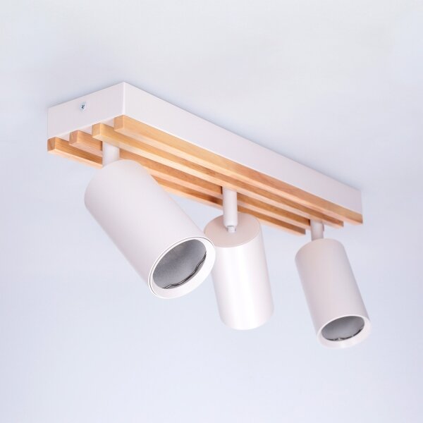Brilagi - Точково осветително тяло SELE WOOD ACOUSTIC 3xGU10/30W/230V бяло/дърво