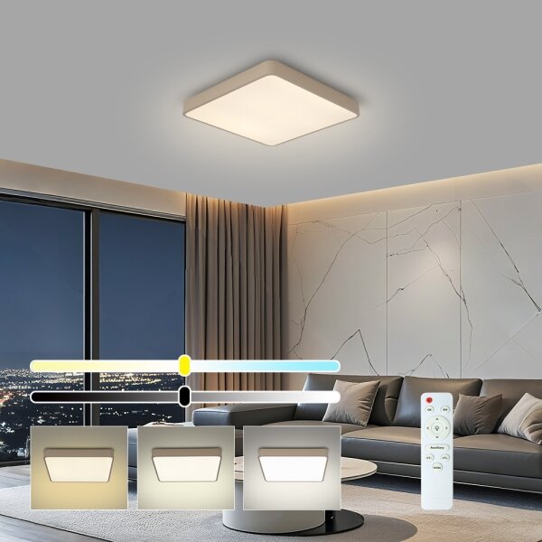 Brilagi-LED таванен плафон POOL с димер LED/36W/230V 3000-6000K 40x40 cm бежов+дистанционно