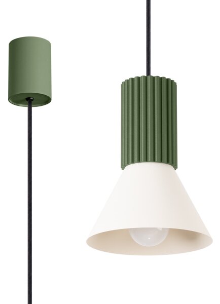Sollux SL.1872 - Висящ полилей на кабел ESTRIA 1xE14/10W/230V Ø 14 см зелен