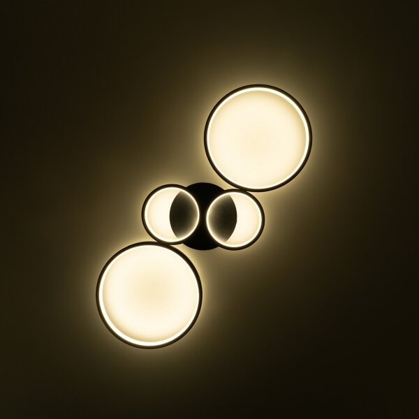Brilagi - димируем LED плафон RINGO LED/34W/230V черен + дистанционно