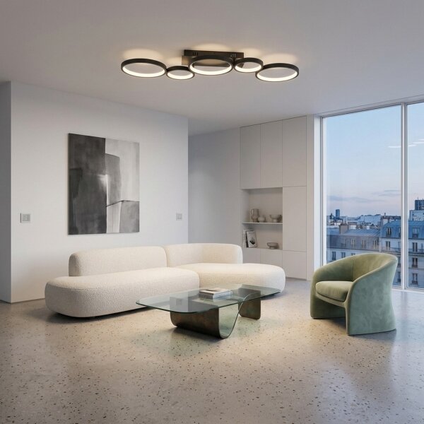 Brilagi - LED димируемо таванно осветително тяло RINGO LED/34W/230V черно + дистанционно управление