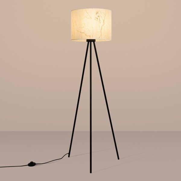 Sollux SL.1854 - Подова лампа NEVIA 1xE27/15W/230V мрамор/бежова