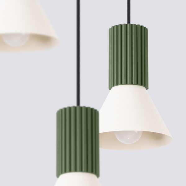 Sollux SL.1873 - Полилей на кабел ESTRIA 3xE14/10W/230V Ø 30 см зелен