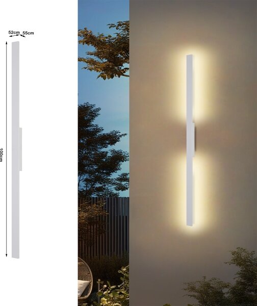 Brilagi - LED външно стенно осветително тяло LUNA LED/24W/230V 3000K IP65 100 cm бяло CRI 90