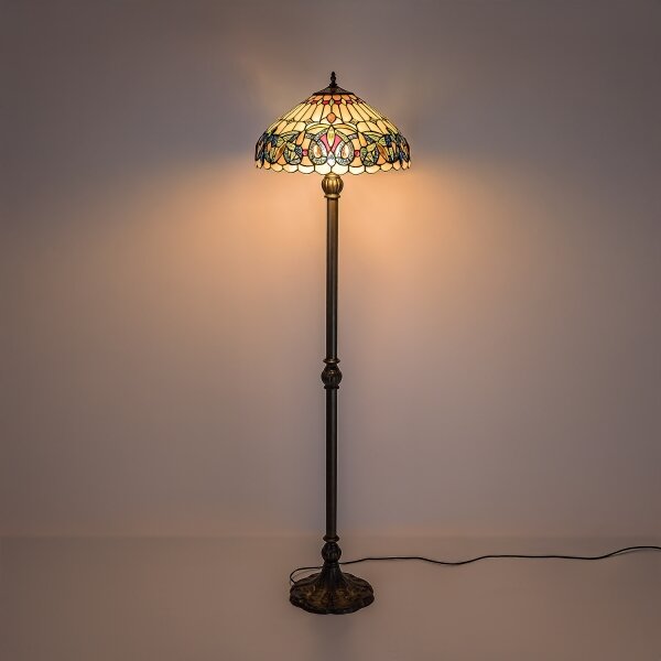 Brilagi - Tiffany витражна подова лампа LUISA 2xE27/60W/230V