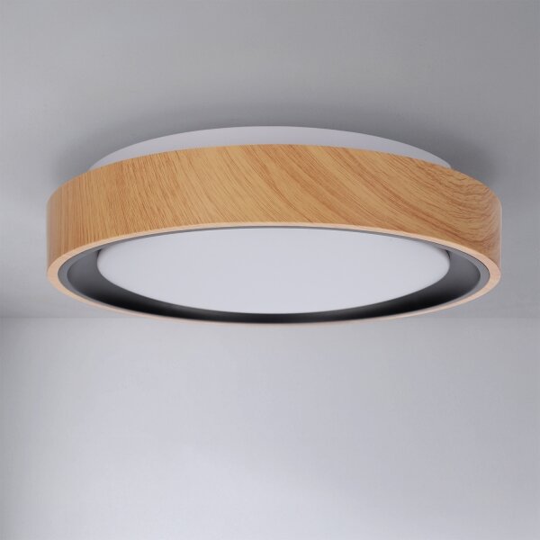 Brilagi - LED таванно осветително тяло FLOCO LED/24W/230V Ø 30 см дърво/черно
