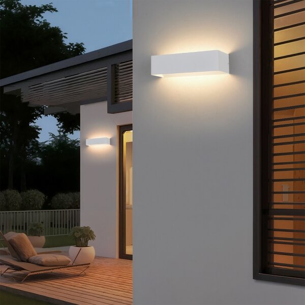 Brilagi - LED външно стенно осветително тяло DONNANI LED/12W/230V 30 см бяло IP44