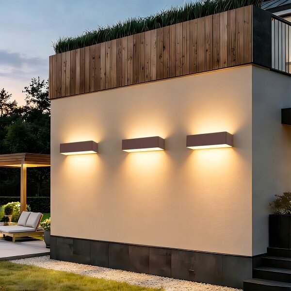 Brilagi - LED външно стенно осветително тяло DONNANI LED/12W/230V 30 cm кафяво IP44