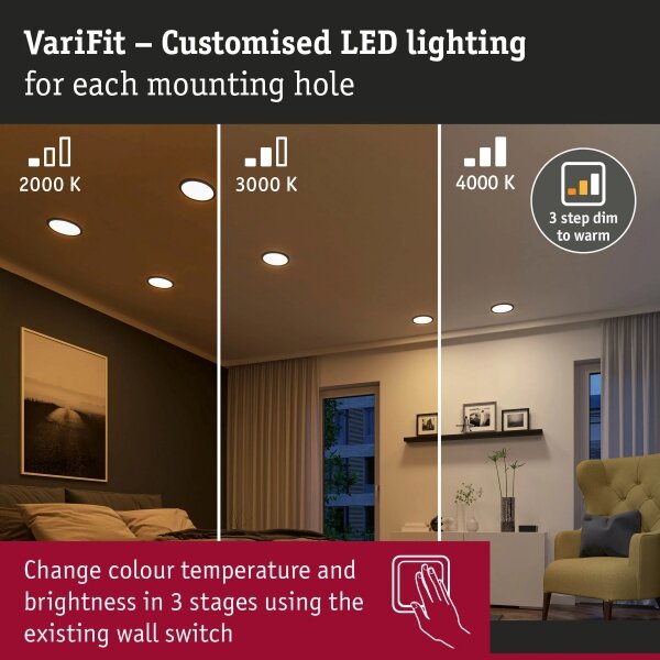 Paulmann 93102 - LED/16W IP44 Вградено таванно осветително тяло AREO 230V Ø 23 см черно