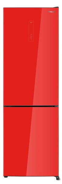 Хладилник с фризер Finlux FBN340R GLASS, клас E, 322 л. общ обем, свободностоящ, 246 kWh/годишно, Total No Frost, Multi-Air Flow, Fast Cooling, Fast Freezing, червен