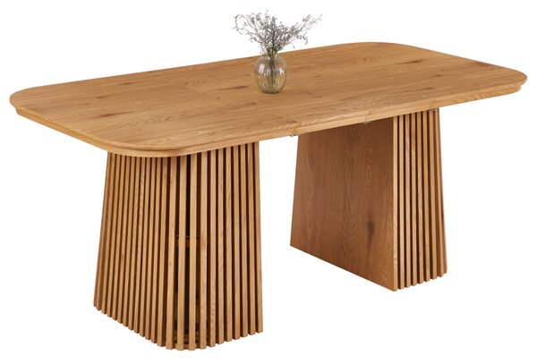 Разтегателна трапезна маса VERLO mdf в естествен дървен цвят 120/150/180x90x75см