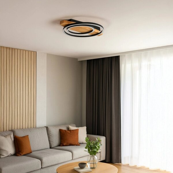 LED таванно осветително тяло MELISA LED/28W/230V 30x40 cm, цвят бор