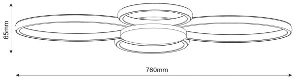 LED таванно осветително тяло SABINA LED/38W/230V каучуково дърво