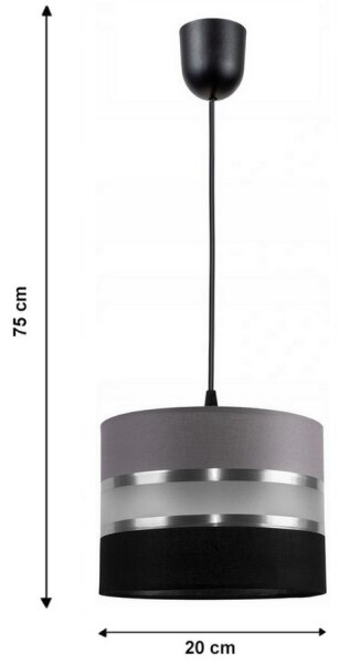 Полилей на верижка CORAL S 1xE27/60W/230V черносива