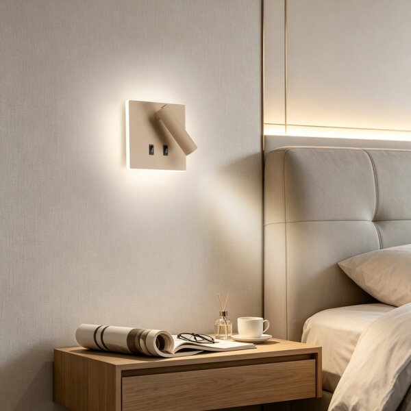 BRILAGI - LED Стенно точково осветително тяло ZAYA DOUBLE LED/8W/230V + LED/3W бежово