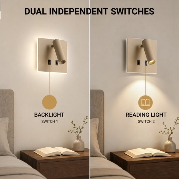 BRILAGI - LED Стенно точково осветително тяло ZAYA DOUBLE LED/8W/230V + LED/3W бежово