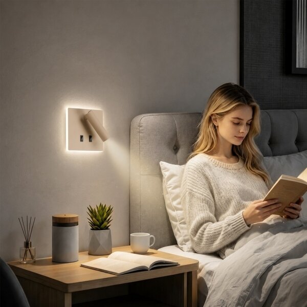 BRILAGI - LED Стенно точково осветително тяло ZAYA DOUBLE LED/8W/230V + LED/3W бежово