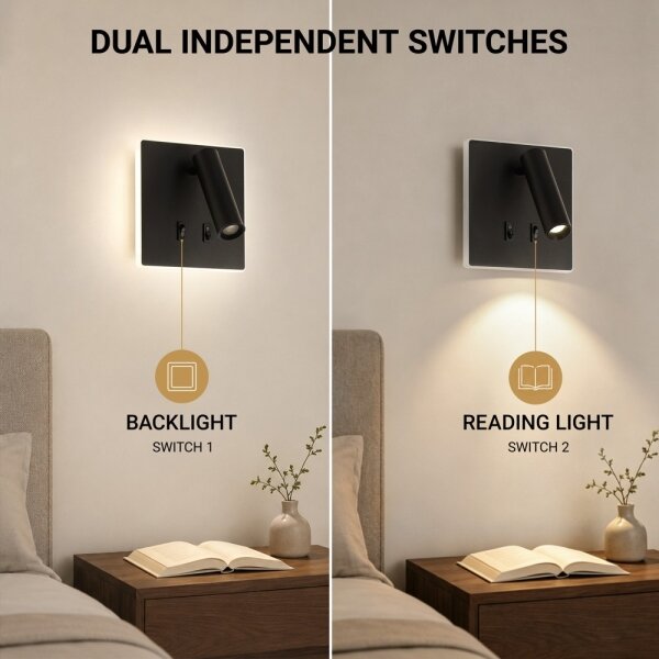 BRILAGI - LED стенно точково осветително тяло ZAYA DOUBLE LED/8W/230V + LED/3W черно